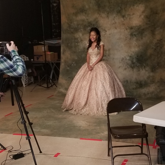 Pageant/ Quinceañera Dress.          Ariana Vara, Rose Gold, size 6 - Picture 10 of 13